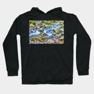 Steep river flowing among the stones Hoodie